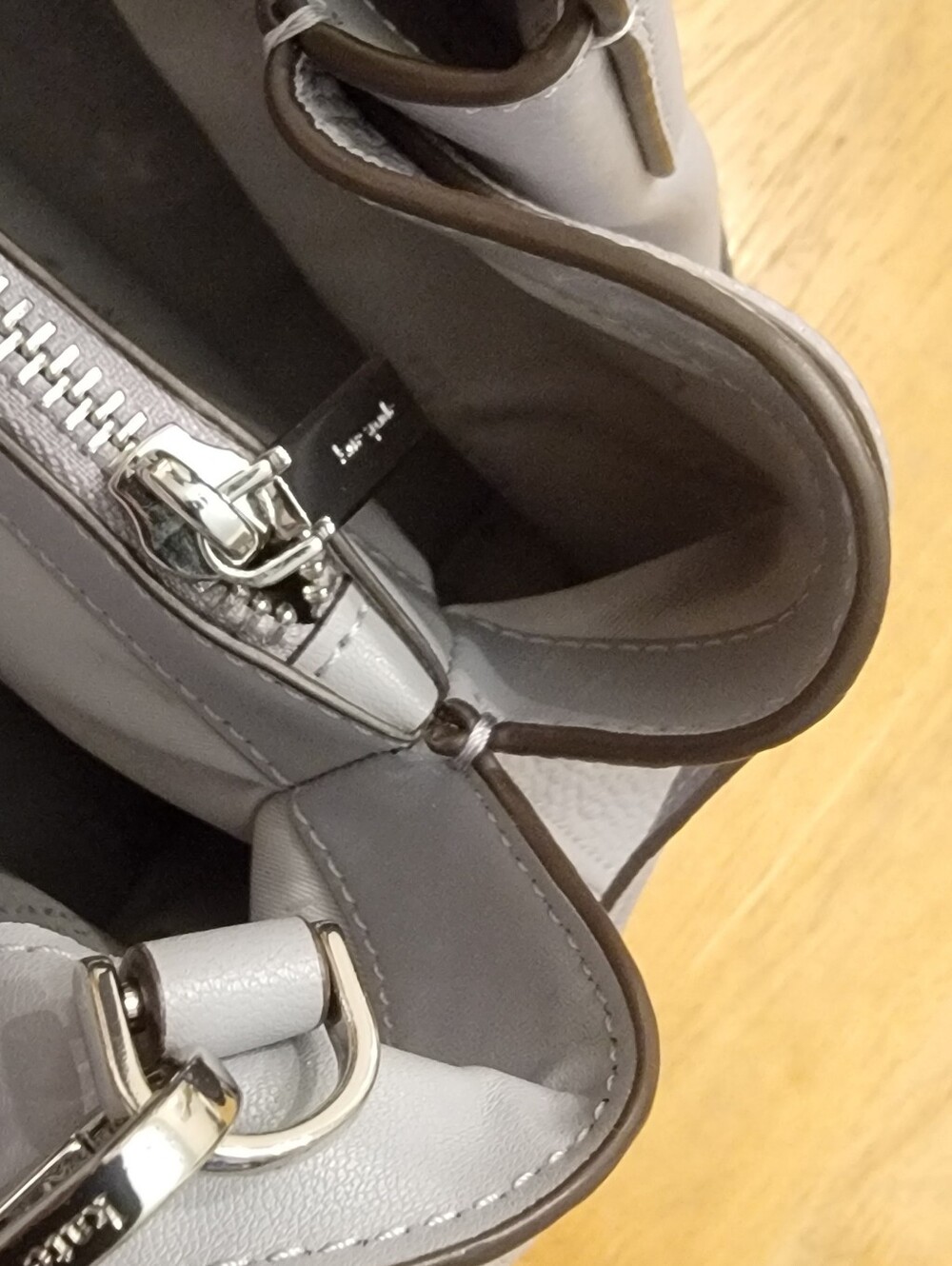 Kate Spade Grey Medium Duffle Handbag with Removable Strap - Picture 6 of 6